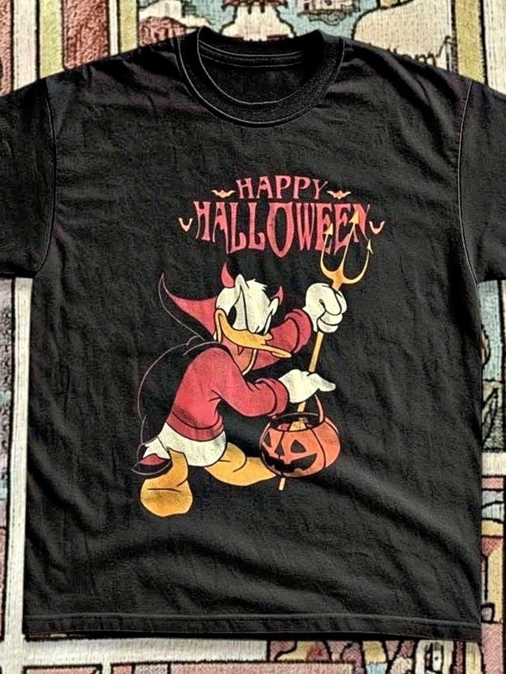 Duck Halloween T-Shirt for Adults in Black